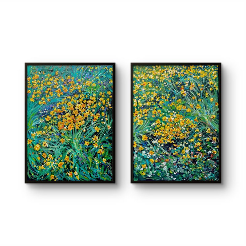 Golden Breeze (Set Of Two)  Acrylic On Canvas 12X16 Each